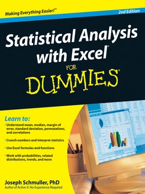 cover image of Statistical Analysis with Excel For Dummies&#174;